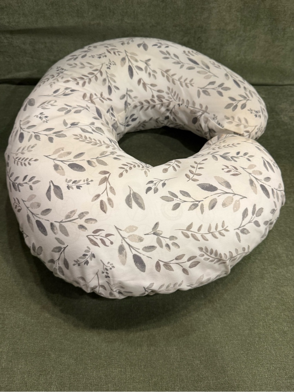 Boppy Nursing Pillow & Cover Gray Botanical Print Breastfeeding Nursing
Support